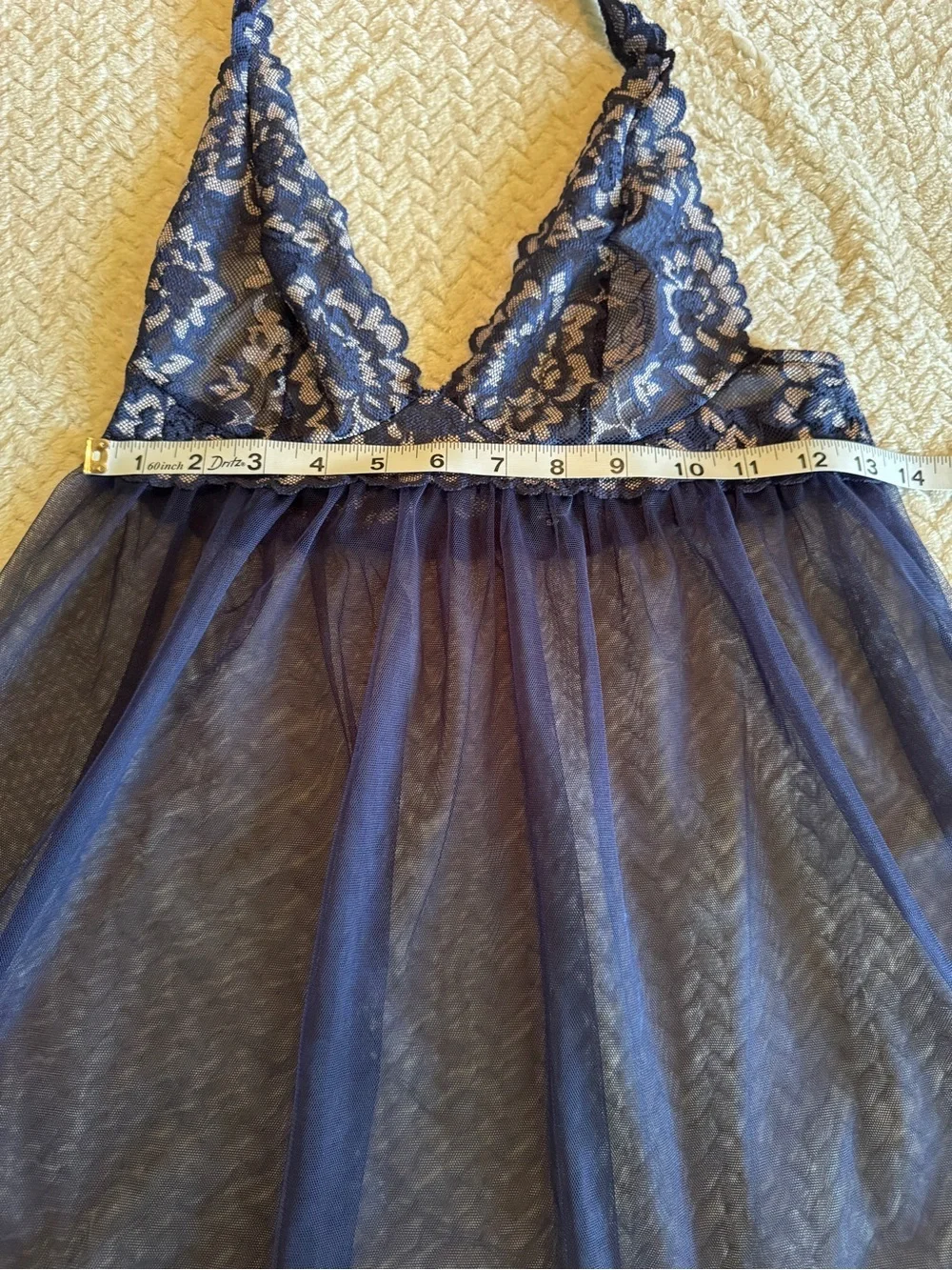 Victoria's Secret Midnight Blue‎ Lace Chemise Lingerie Size Small